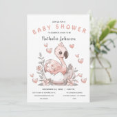 Schattige Hatching Flamingo Baby shower Kaart (Staand voorkant)