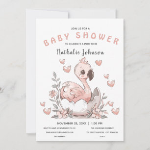 Schattige Hatching Flamingo Baby shower Kaart