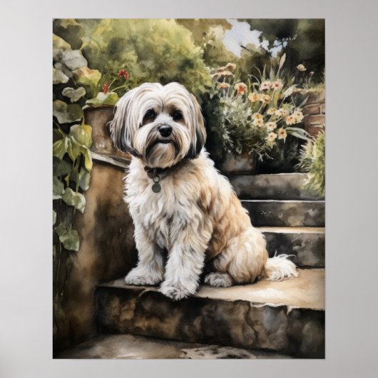 Schattige Havanese Dog Art Print Poster (Voorkant)