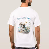 Schattige Havanese Hond Bloemig T-shirt (Achterkant)