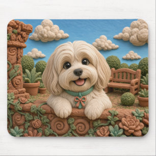 Schattige Havanese Puppy, Baby Hond Muismat