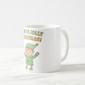 Schattige Have a Jolly Christmas Elf Doodle Koffiemok (Voorkant rechts)