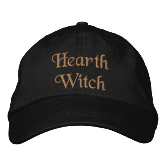 Schattige Hearth Witchcraft Quote Brons Zwart Geborduurde Pet (Voorkant)