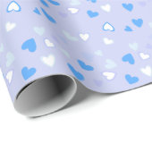 Schattige Hearts Blue Wrapping Paper Cadeaupapier (Rol Hoek)