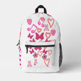 Schattige Hearts & Butterflies Roze Rugzak met Str