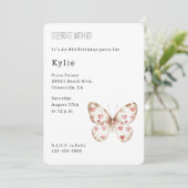 Schattige Hearts Butterfly Verjaardag Kaart (Staand voorkant)