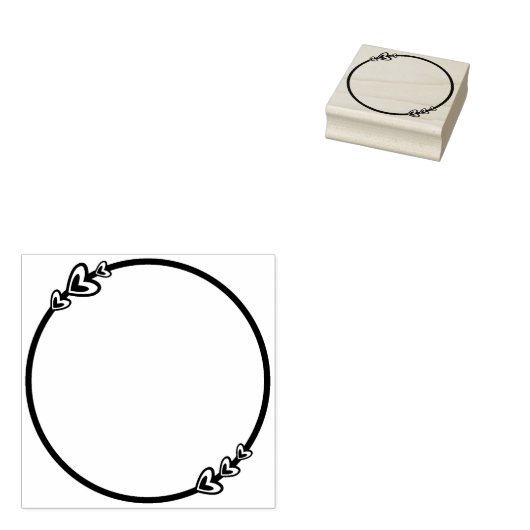 Schattige Hearts Circle Journal Rubberstempel (Gestempeld)