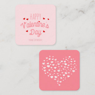 Schattige Hearts Happy Valentijnsdag Roze Notitiekaartje