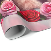 Schattige Hearts Highland Koe Valentijnse Cadeaupapier (Rol Hoek)