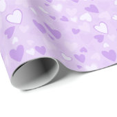 Schattige Hearts Lavendel Wrapping Paper Cadeaupapier (Rol Hoek)