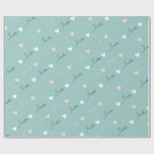 Schattige Hearts & Love Script Valentijnsdag Aqua  Cadeaupapier (Vlak)