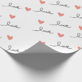 Schattige Hearts & Love Script Valentijnsdag Cadeaupapier (Hoek)