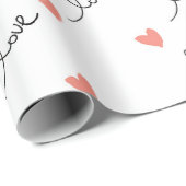 Schattige Hearts & Love Script Valentijnsdag Cadeaupapier (Rol Hoek)
