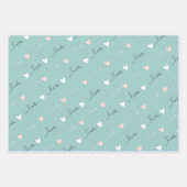 Schattige Hearts & Love Script Valentijnsdag Inpakpapier Vel (Voorkant 2)