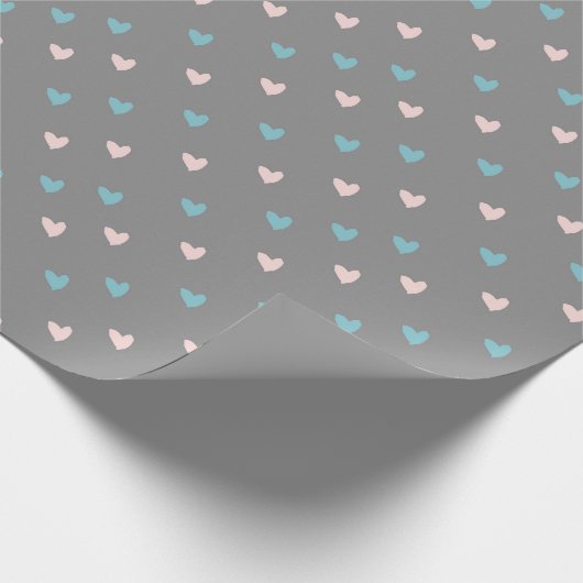 Schattige Hearts & Love Script Valentijnsdag Roze/ Cadeaupapier (Hoek)