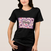 Schattige Hearts Party Zwart T-shirt (Voorkant)