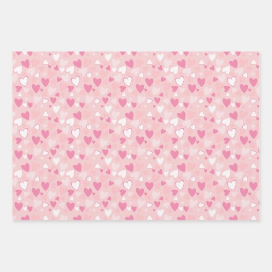 Schattige Hearts Pink Inpakpapier Vel (Voorkant)