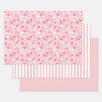 Schattige Hearts Pink Inpakpapier Vel