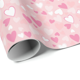 Schattige Hearts Pink Wrapping Paper Cadeaupapier