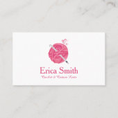 Schattige Hearts Roze Haakgaren Visitekaartje (Voorkant)