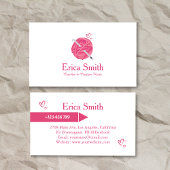 Schattige Hearts Roze Haakgaren Visitekaartje