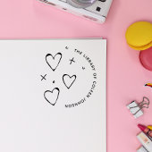 Schattige Hearts Stars Doodle Modern Custom Book Rubberstempel