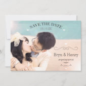 Schattige Hearts Wavy Curvy Swirls Foto Opslaan va Kaart (Voorkant)