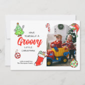 Schattige heb jezelf een groovy kleine kerstfoto feestdagenkaart (Voorkant)