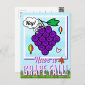 Schattige hebben een druif dag eten woordspeling H Briefkaart (Voorkant / Achterkant)