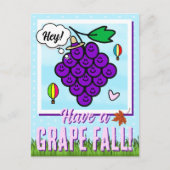 Schattige hebben een druif dag eten woordspeling H Briefkaart (Voorkant)