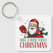 Schattige hebben een Holly Volley Christmas Pickle Sleutelhanger (Voorkant)