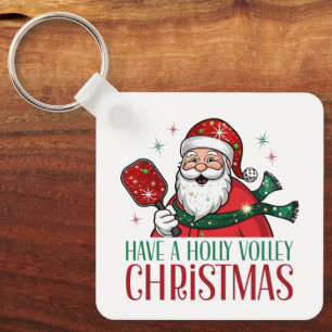 Schattige hebben een Holly Volley Christmas Pickle Sleutelhanger