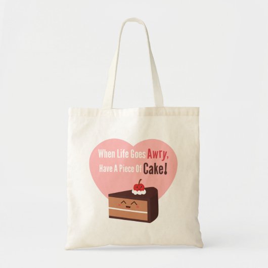 Schattige hebben een stuk chocoladetaart grappig c tote bag (Voorkant)