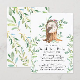 Schattige Hedgehog Baby shower Boek voor Baby Kaar Informatiekaartje