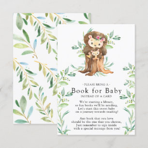 Schattige Hedgehog Baby shower Boek voor Baby Kaar Informatiekaartje