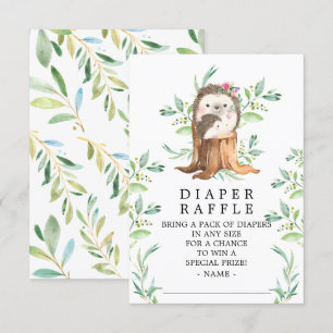 Schattige Hedgehog Baby shower Luier Raffle Ticket Informatiekaartje