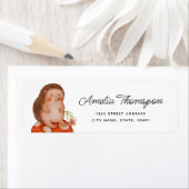 Schattige Hedgehog Baby shower retouradres Etiket (Insitu)