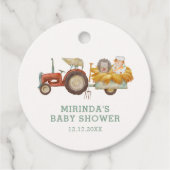 Schattige Hedgehog Boerderij Tractor Baby shower Bedankjes Labels (Voorkant)