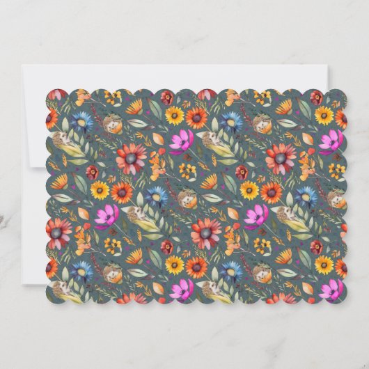 Schattige Hedgehog & Botanicals Custom Kaart (Achterkant)