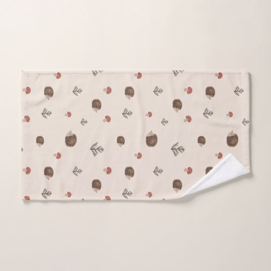 Schattige Hedgehog en Mushrooms Forest Pattern Bad Handdoek (Handdoek)