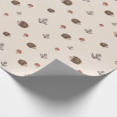 Schattige Hedgehog en Mushrooms Forest Pattern Cadeaupapier (Hoek)