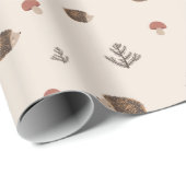 Schattige Hedgehog en Mushrooms Forest Pattern Cadeaupapier (Rol Hoek)