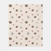 Schattige Hedgehog en Mushrooms Forest Pattern Fleece Deken (Voorkant)