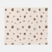 Schattige Hedgehog en Mushrooms Forest Pattern Fleece Deken (Voorkant (Horizontaal))