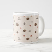 Schattige Hedgehog en Mushrooms Forest Pattern Grote Koffiekop (Voorkant rechts)