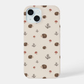 Schattige Hedgehog en Mushrooms Forest Pattern iPhone 15 Case (Achterkant)