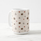 Schattige Hedgehog en Mushrooms Forest Pattern Koffiemok (Voorkant links)