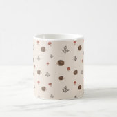 Schattige Hedgehog en Mushrooms Forest Pattern Koffiemok (Center)