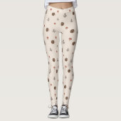 Schattige Hedgehog en Mushrooms Forest Pattern Leggings (Voorkant)
