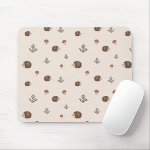 Schattige Hedgehog en Mushrooms Forest Pattern Muismat